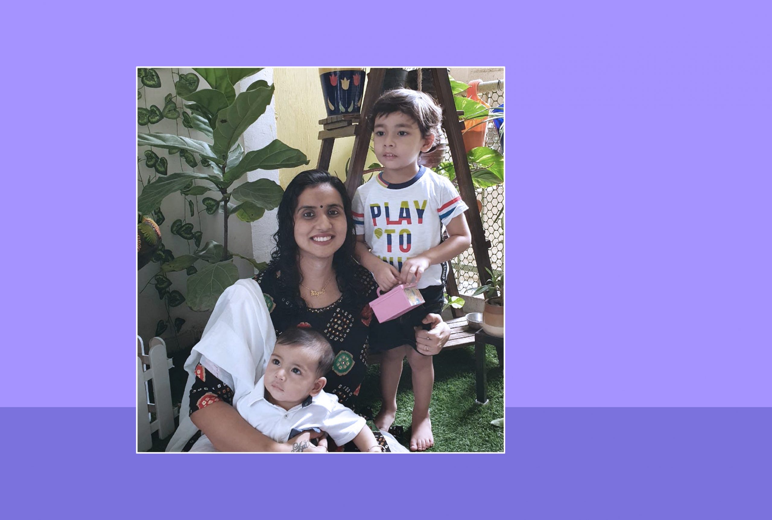 Image of Garima Sharma and her two sons
